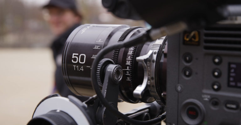 Optique Panavision 50 mm T1.4 montée sur une Sony Venice, pendant les essais de l’UCO